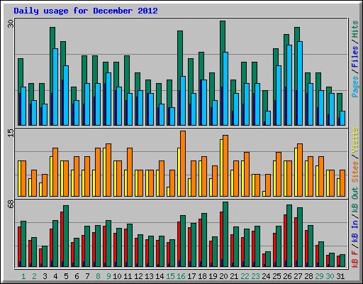 Daily usage for December 2012
