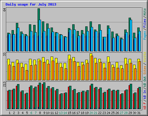 Daily usage for July 2013