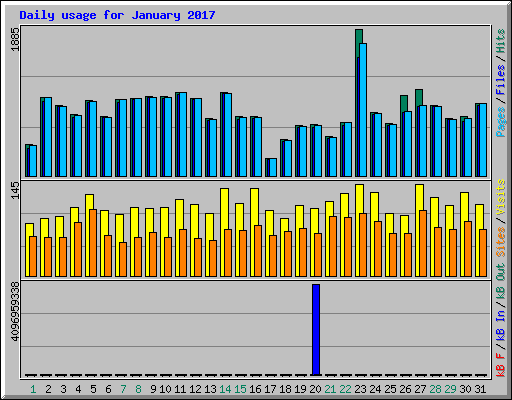 Daily usage for January 2017
