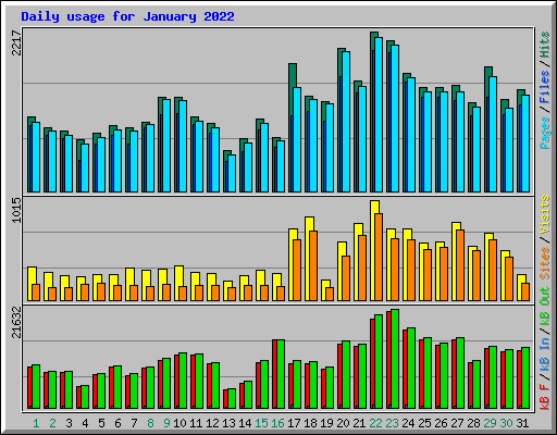 Daily usage for January 2022