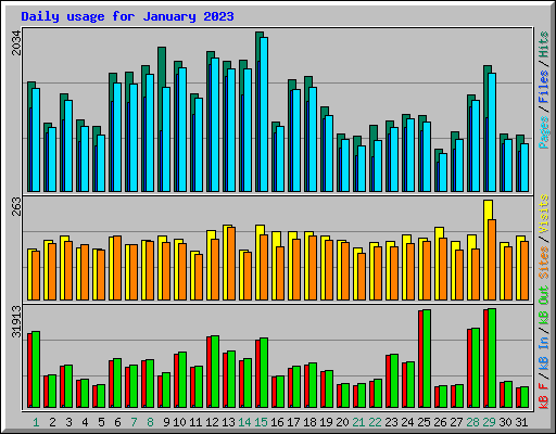 Daily usage for January 2023