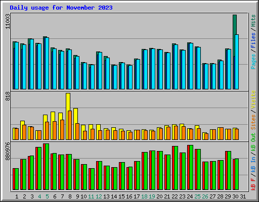Daily usage for November 2023