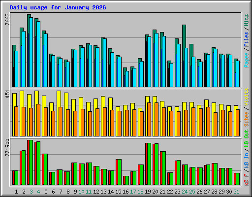 Daily usage for January 2026