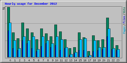 Hourly usage for December 2012