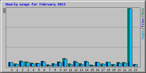 Hourly usage for February 2013