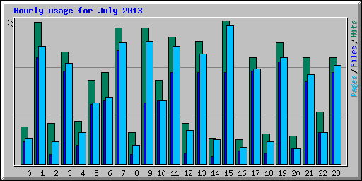 Hourly usage for July 2013