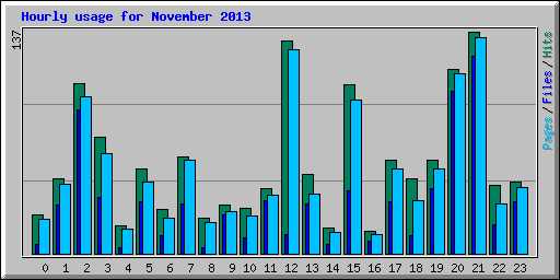 Hourly usage for November 2013