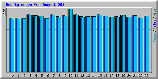 Hourly usage for August 2014