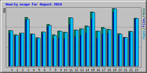 Hourly usage for August 2016