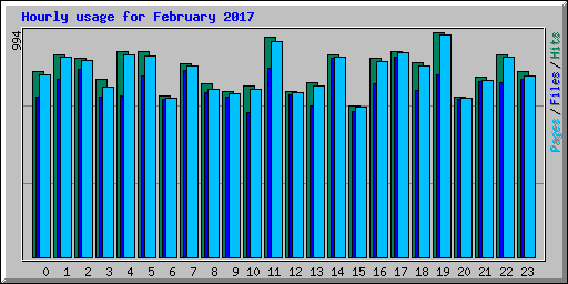 Hourly usage for February 2017