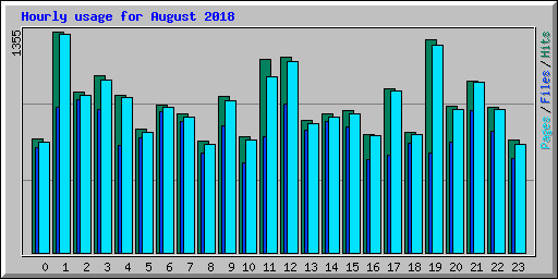 Hourly usage for August 2018