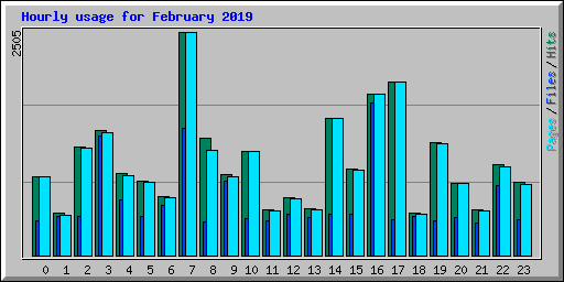 Hourly usage for February 2019