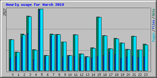 Hourly usage for March 2019
