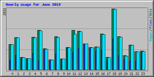 Hourly usage for June 2019