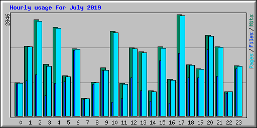 Hourly usage for July 2019
