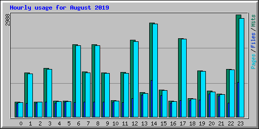Hourly usage for August 2019