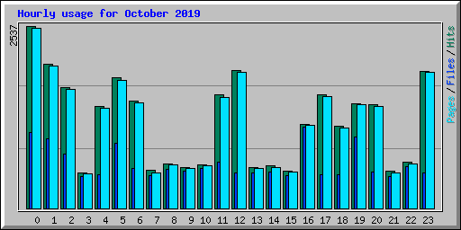 Hourly usage for October 2019