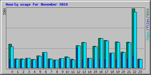 Hourly usage for November 2019