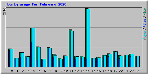 Hourly usage for February 2020