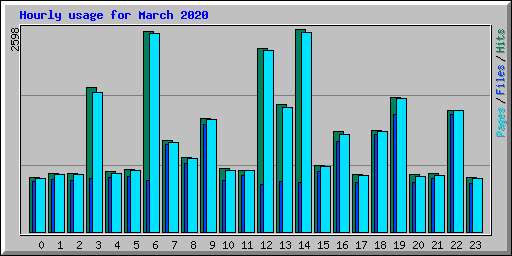 Hourly usage for March 2020