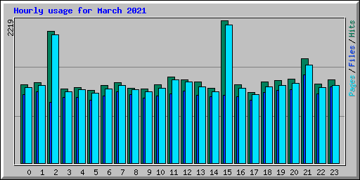 Hourly usage for March 2021
