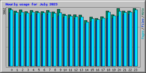 Hourly usage for July 2023